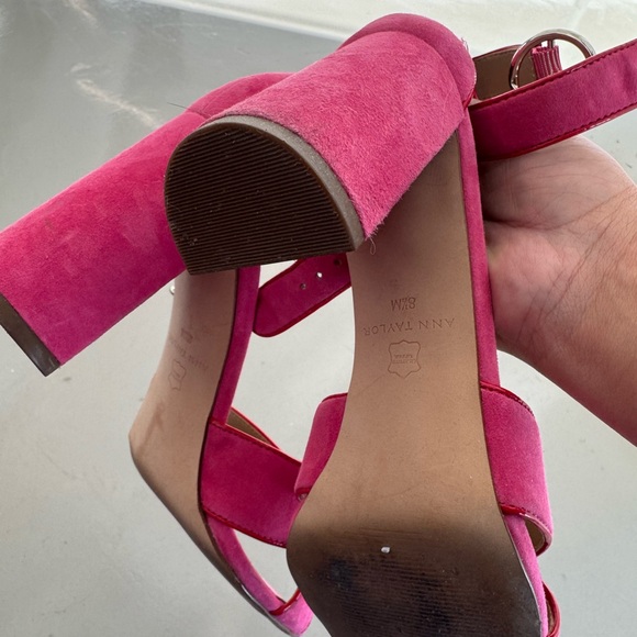 Ann Taylor Fuchsia Suede Heeled Sandals - Picture 6 of 12